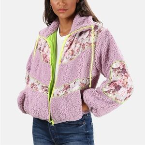 For Love And Lemons Jacket - Women's Medium Purple - Faux Shearling Sherpa